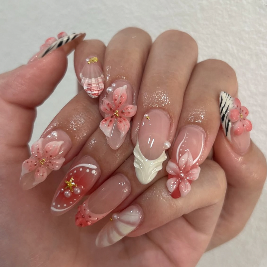 Sweet Sakura 3D Nails