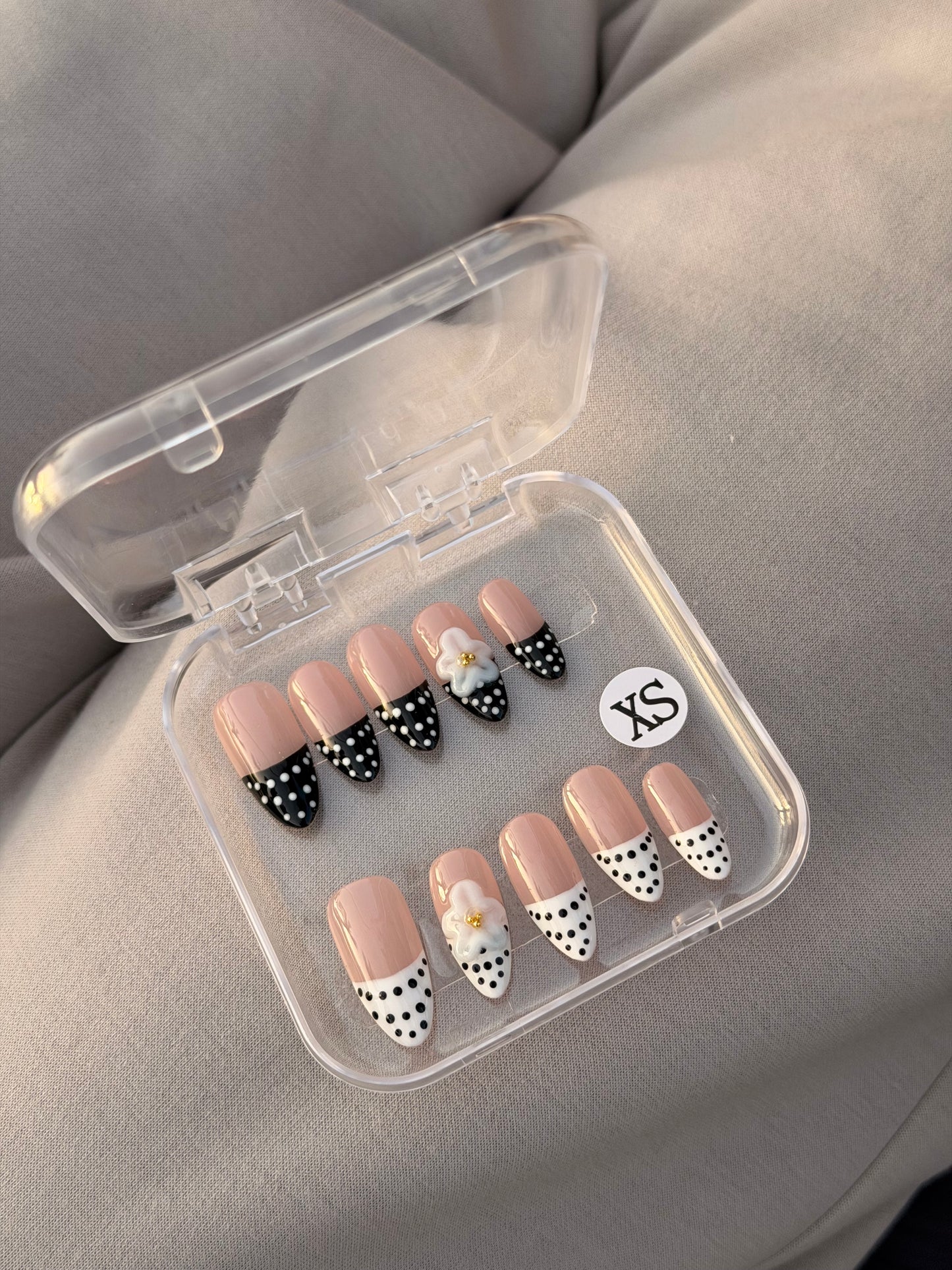 Black & White Polka Dots - Handmade