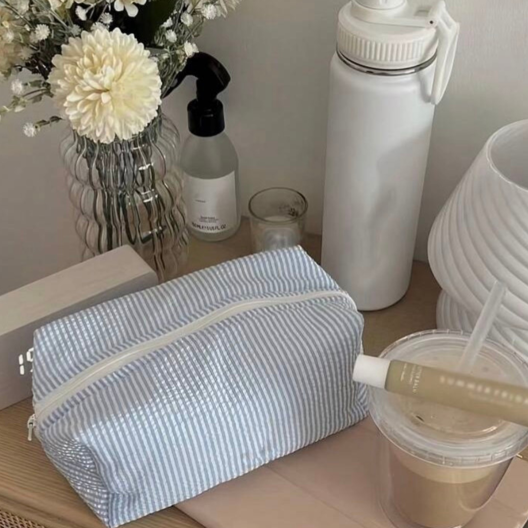 Azure Stripe Dopp Kit