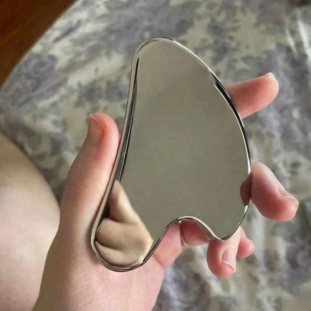 Stainless Steel Gua Sha Facial Scraping Tool – Heart Shape