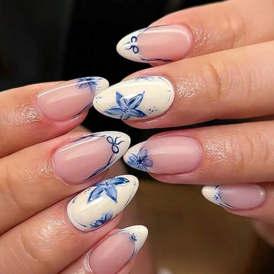White & Blue Flora