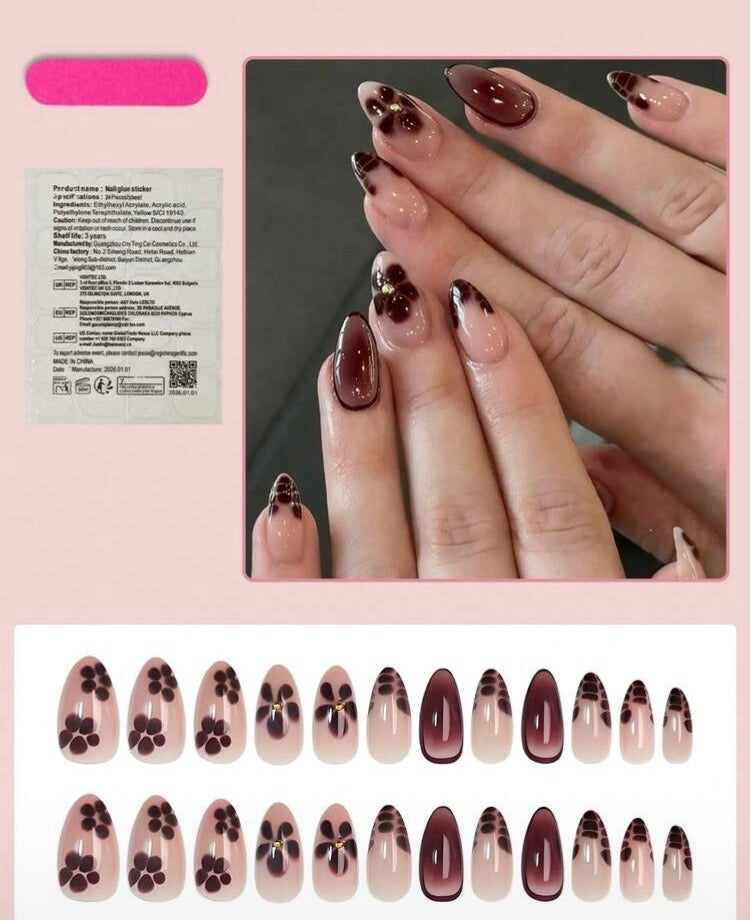 3d Brown Floral