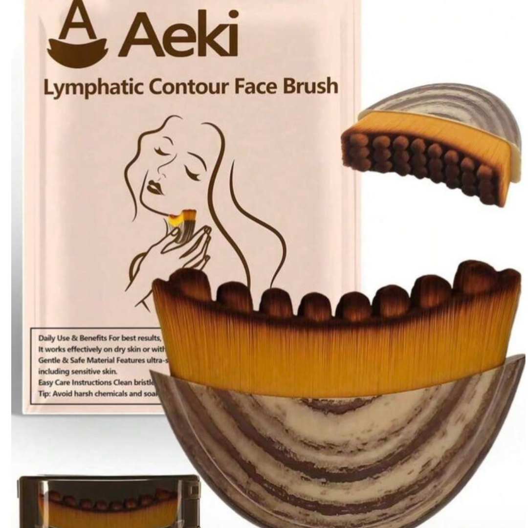 Aeki Lymphatic Contour Face Brush – Facial Massage & Drainage Tool
