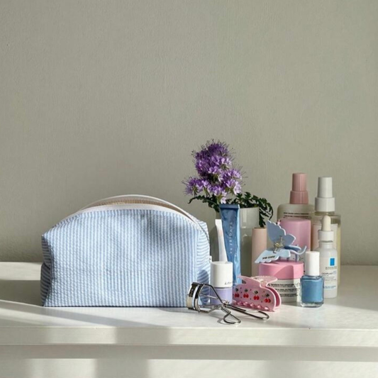 Azure Stripe Dopp Kit