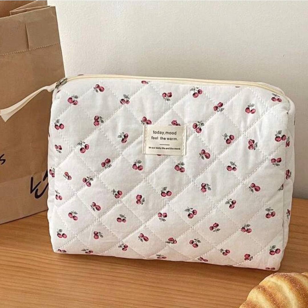 Sweet Cherry Quilted Beauty Bag