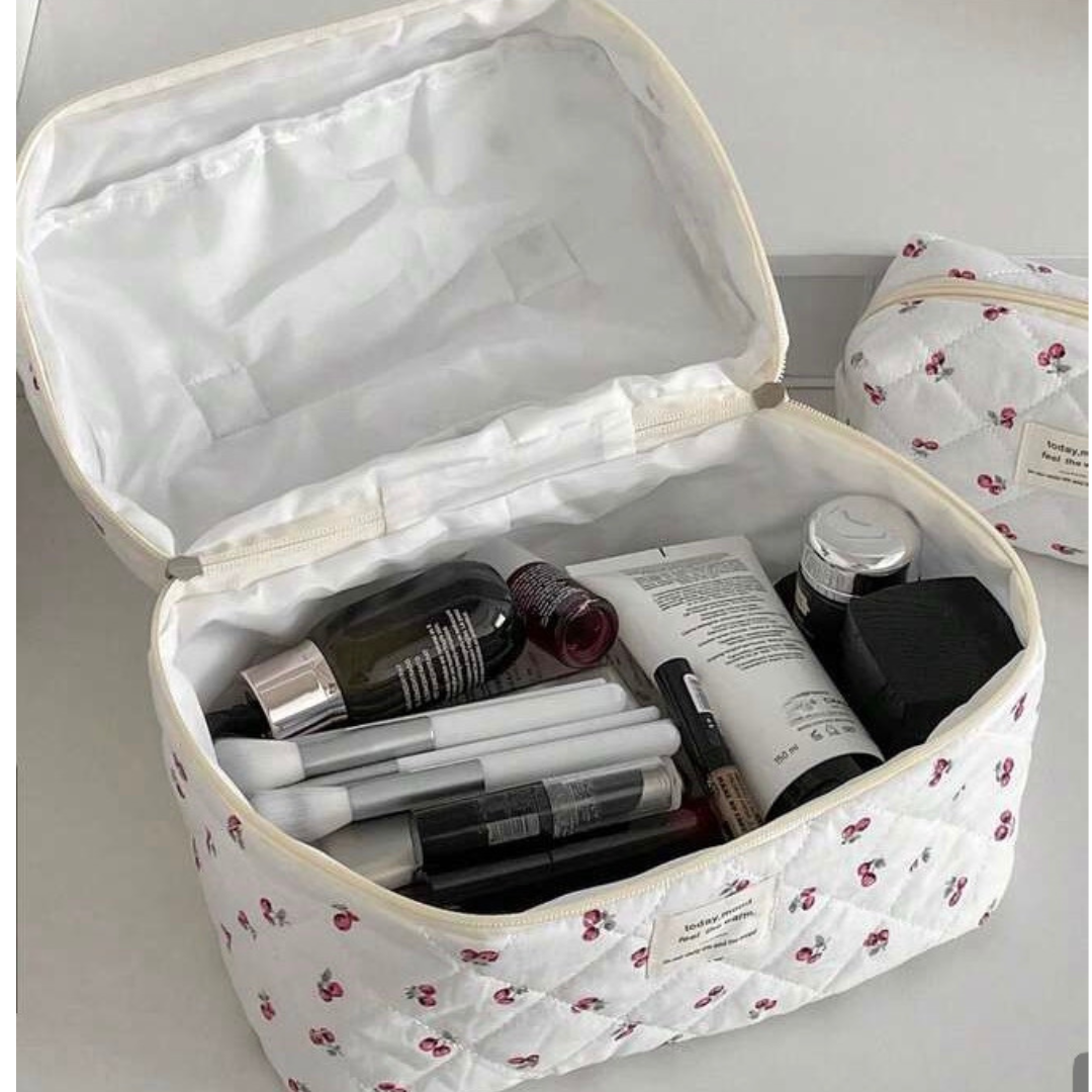 Sweet Cherry Quilted Beauty Bag