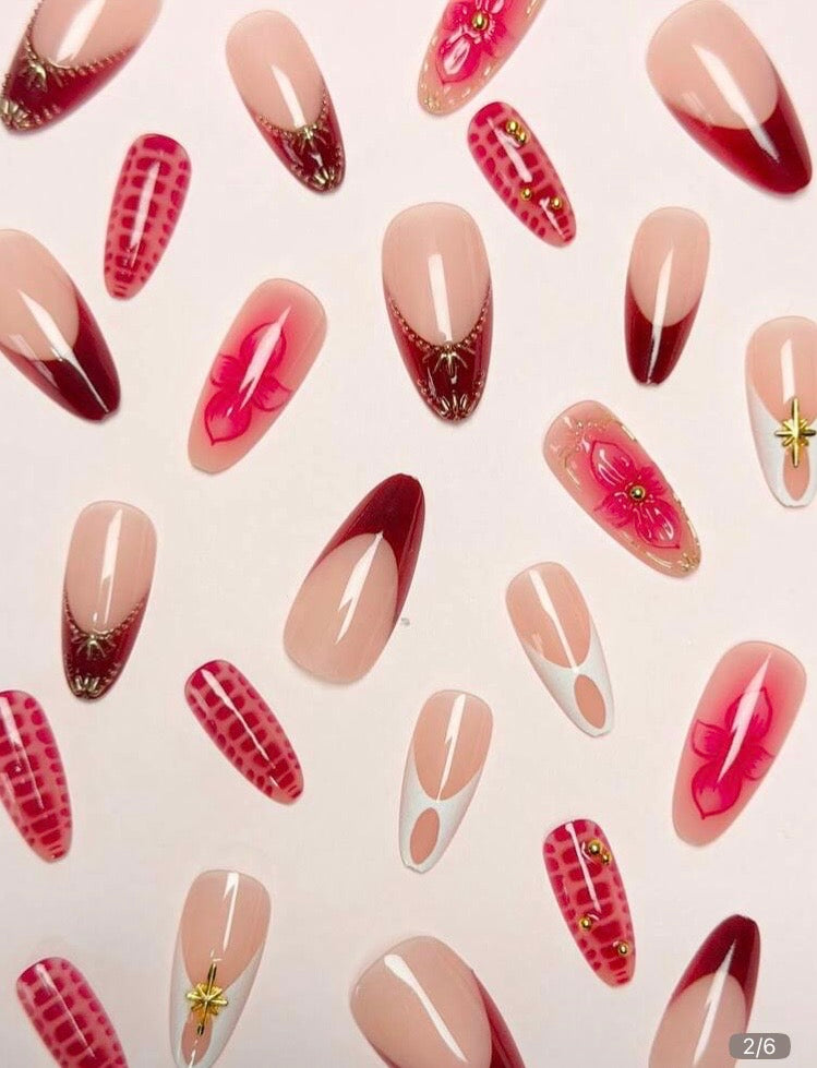 3d Pink Floral French