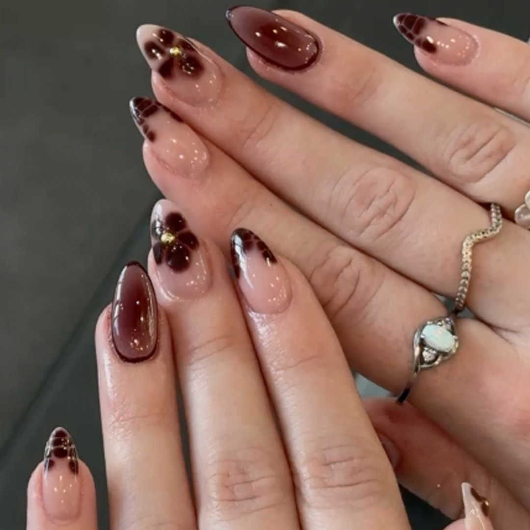 3d Brown Floral