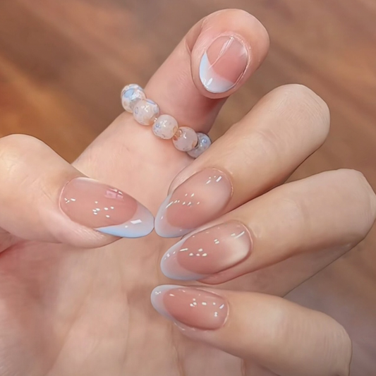 Cat Eye Blue French Tips