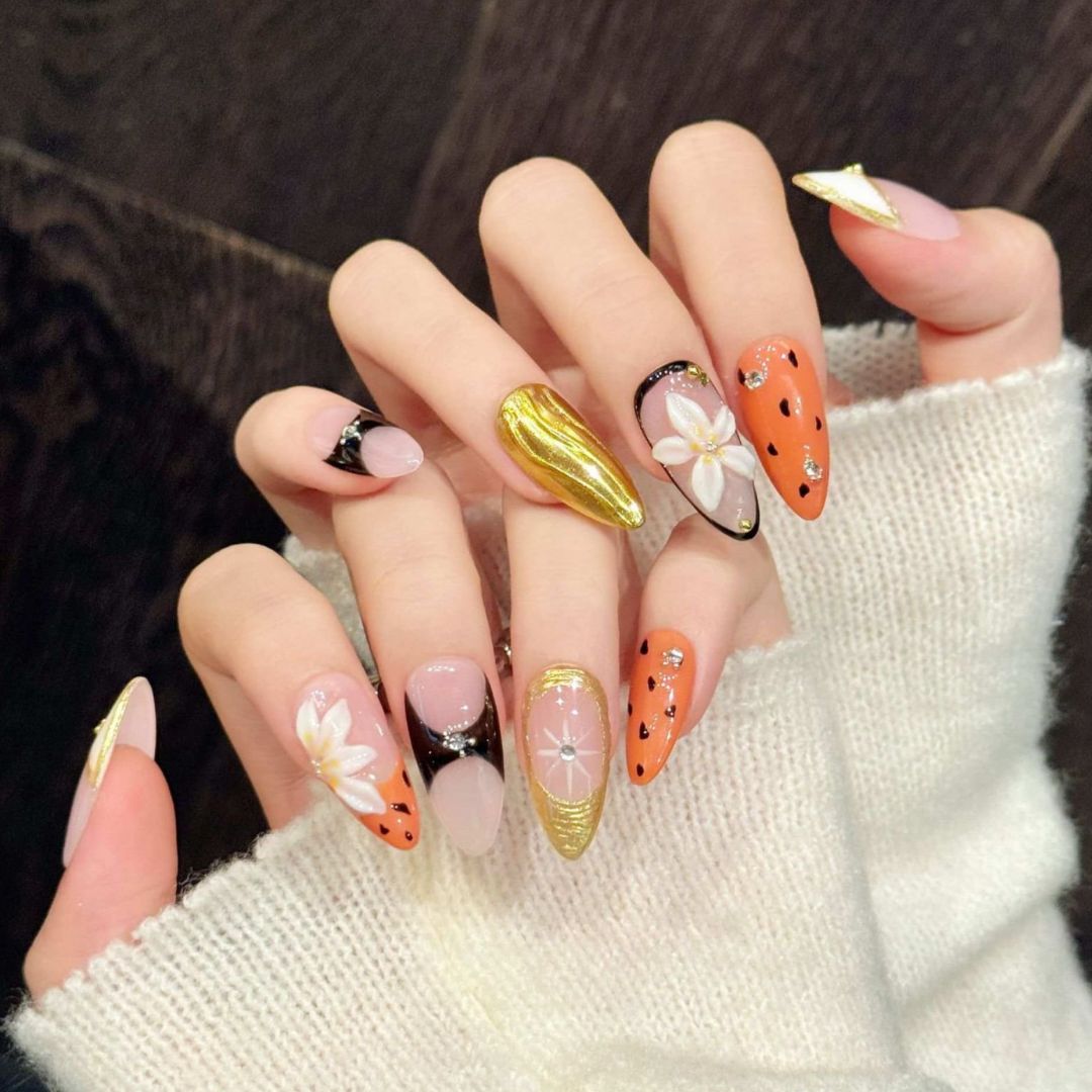 Orange Bloom - Handmade