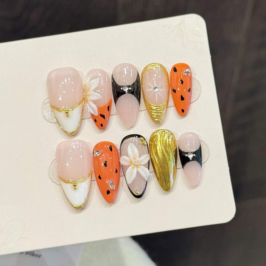Orange Bloom - Handmade